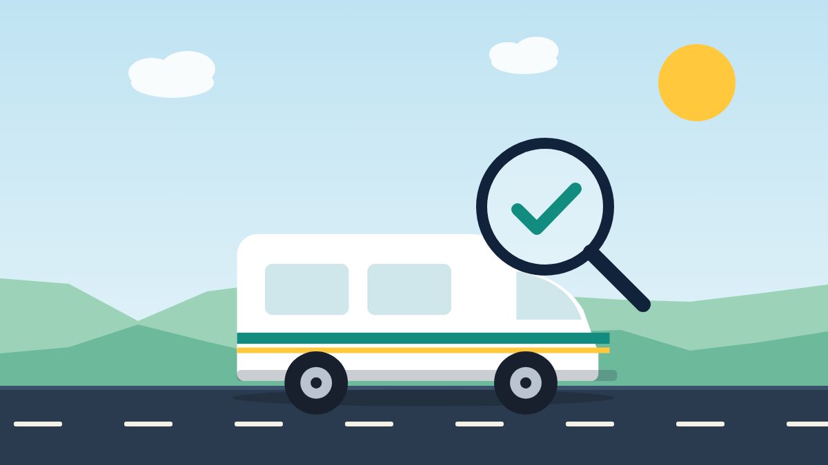 Illustrazione: controllo di un camper usato